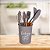 Kit Utensilios 7 peças Silicone Cabo Bambu cinza - Imagem 5