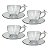 Conjunto 4 Xícaras de Chá de Cristal 180 ml Com Piris - Imagem 2