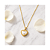Colar Feminino Dourado Coração Pérola Cravejado com Zircônias - Imagem 2