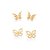 Kit Com Dois Pares De Brincos Borboletas Banhado A Ouro 18K - Imagem 4
