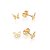 Kit Com Dois Pares De Brincos Borboletas Banhado A Ouro 18K - Imagem 1