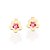 Brinco Infantil Flor Banhado A Ouro 18K Com Cristais Rosa - Imagem 1