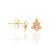 Brinco Infantil Flor Banhado A Ouro 18K Com Cristais Rosa - Imagem 2