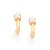 Brinco Infantil Banhado A Ouro 18K Meia Argola Com Zircônias - Imagem 2
