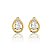 Conjunto Gota Dourado Com Pedra Banhado A Ouro 18K - Imagem 2