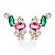 Brinco Banhado A Ouro 18K Com Pedras Coloridas - Imagem 1