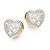 Brinco Coração Banhado A Ouro 18K Cravejado Com Zircônias E Aplicação De Ródio - Imagem 1