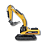 Miniatura Trator Escavadeira 1711 Forklift Huina Toys Escala 1:50 - Imagem 1