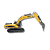 Miniatura Trator Escavadeira 1711 Forklift Huina Toys Escala 1:50 - Imagem 2