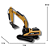 Miniatura Trator Escavadeira 1710 Forklift Huina Toys Escala 1:50 - Imagem 3