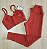 Conjunto de Legging Texturizado Ondas - Vermelho M (com top modelo Atitude) - Imagem 1