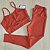 Conjunto de Legging Texturizado Zig-Zag - Vermelho GG (com top modelo Dedicação) - Imagem 1