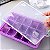 Forma De Gelo Silicone Roxo 15 Cubos Com Tampa - Imagem 4