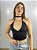 Cropped Poliamida Preto Blossom - Imagem 1