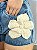 Short Jeans Flor Crochê - Imagem 2