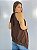 Blusa Assimetrica Renda Marrom - Imagem 2
