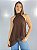Blusa Assimetrica Renda Marrom - Imagem 1