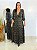 Vestido Longo Florido Camponesa Preto - Imagem 1