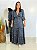 Vestido Longo Florido Camponesa Azul - Imagem 1