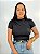 Blusa Poliamida Drapeada Preta - Imagem 1