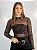 Body Tule Preto Estampado - Imagem 1