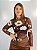 Body Tule Flor Marrom - Imagem 1