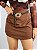 Short Saia Alfaiataria Marrom Oval - Imagem 1