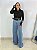 Calça Jeans Pantalona Marrice Azul - Imagem 1