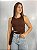 Cropped Poliamida Carla Marrom - Imagem 1