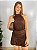 Vestido Curto Poliamida Keith Marrom - Imagem 1