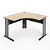 MESA ANGULAR PÉ METÁLICO LIGHT ESQUERDO - STAFF GEBB WORK - Imagem 1