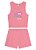 Conjunto feminino infantil Blusa Cropped Meia Malha / Shorts - Imagem 1