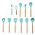 Kit C/12 Utensílios De Cozinha Silicone Cabo Madeira - Imagem 2