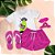 Kit Pijama Curto de Verão Alien Pink + Chinelo de dedo - Imagem 1