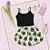 Kit Baby Doll Cropped Preto Estampa Abacate - Imagem 1