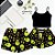 Kit Pijama Baby Cropped Preto Casal Mozão Alien Preto Samba Canção Masculino - Imagem 1