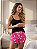 Pijama Feminino Baby Doll Alcinha Preto Flamingo - Imagem 1