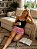 Pijama Feminino Baby Doll Alcinha Preto Corujinha - Imagem 3