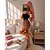 Pijama Feminino Baby Doll Alcinha Preto Coração Vermelho - Imagem 1