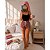 Pijama Feminino Baby Doll Alcinha Preto Coração Vermelho - Imagem 3