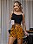 Pijama Feminino Cropped Alcinha Preto Pintinha Laranja - Imagem 1