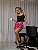 Pijama Feminino Cropped Alcinha Preto Flamingo - Imagem 2