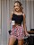 Pijama Feminino Cropped Alcinha Preto Vaquinha Rosa - Imagem 1
