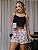 Pijama Feminino Cropped Alcinha Preto Porquinho - Imagem 1