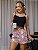 Pijama Feminino Cropped Alcinha Preto Ovelhinha Rosa - Imagem 1