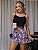Pijama Feminino Cropped Alcinha Preto Vaquinha Lilás - Imagem 1