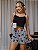 Pijama Feminino Cropped Alcinha Preto Lua Cinza - Imagem 1