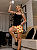 Pijama Feminino Baby Doll Alcinha Preto Morango - Imagem 1