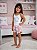 Pijama Baby Doll Feminino Infantil Estampa Ovelhinha Rosa - Imagem 1
