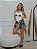 Pijama Baby Doll Alcinha Feminino Dog Patinhas - Imagem 2